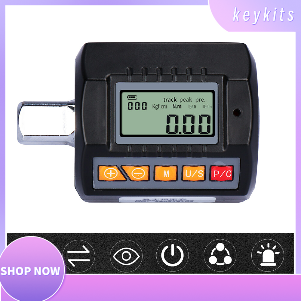 1/2 1/4 3/8 inch adjustable LCD display screen digital torque wrench gauge professional electronic torque meter bicycle gadgets repair tools car mount kit set