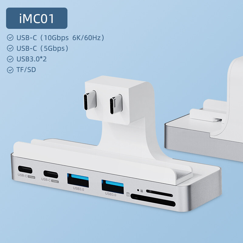 Hagibis iMac Hub with USB C 3.1 USB C Clamp Hub Typec for 2021 iMac 24