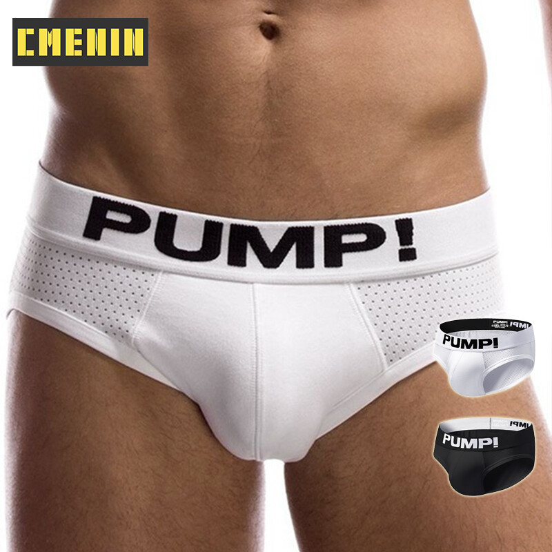 [CMENIN Official Store] Brief For Men (1 Pieces) PUMP Low waist Bamboo Sexy Underwear Men Jockstrap Briefs Hot Sale Men Bikini Underpants Male Panties Splice Mens Innerwear H589
