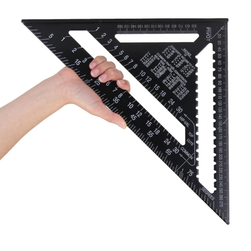 KIPRUN Thước Tam Giác Hợp Kim Nhôm 12 Inch Thước Đo Góc Thước Đo Vuông Hệ Mét Tốc Độ Để Xây Dựng Khung Gỗ Dụng Cụ Làm Đồ Gỗ