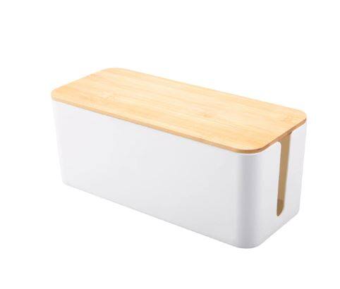 Wooden Cable Management Storage Box Cable Organizer Wire Storage Box ...