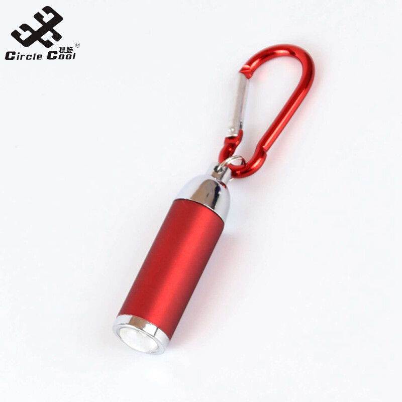 Led Zoom Mini Flashlight Telescopic Strong Light Torch With Keychain Pendant Creative Mountaineering Buckle Gift