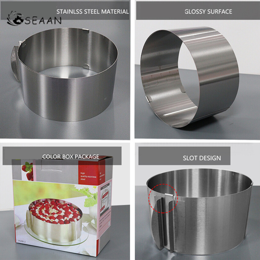 Adjustable Round Cake Ring Mold Retractable Mousse Cake Ring Stainless Steel Circle Baking Ring Cake Tools