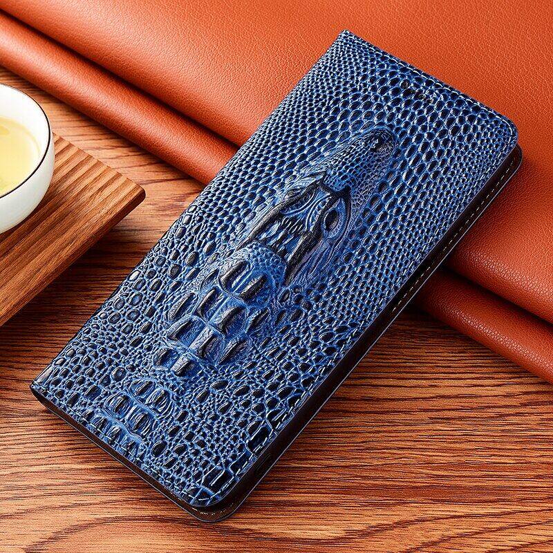 Ốp da thật đầu cá sấu 3D cho iPhone 17 Pro max 16 pro max 15 pro max 14 pro max 14 15 16 plus 16E 13 pro max 12 pro max 11 12 13 Pro Max, ốp lật ví nam châm cho 7 8 Plus X XR XS MAX
