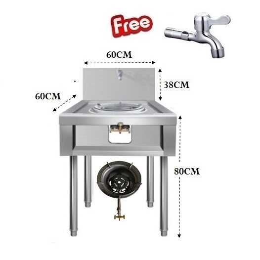 SINGLE BURNER DAPUR HIGH PRESSURE 猛火单圈炒炉 STAINLESS STEEL DAPUR MASAK