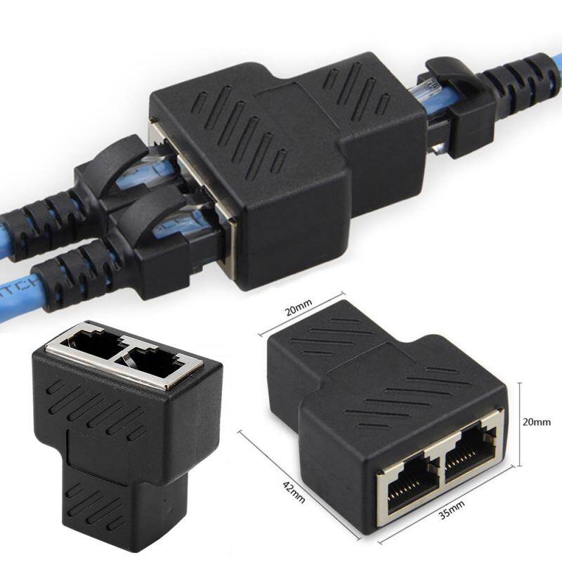 1 Để 2 LAN Mạng Ethernet RJ45 Cáp Mạng Cổng Bộ Chia Cáp Mở Rộng Bộ Chuyển Đổi Phích Cắm Kết Nối RJ45 Mạng Tee Đầu