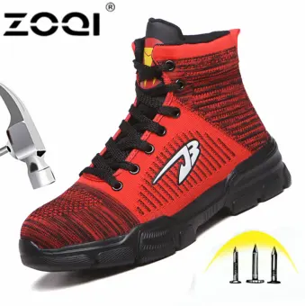 Zoqi Sneakers Men Outdoor Breathable Steel Toe Safety Shoes Men