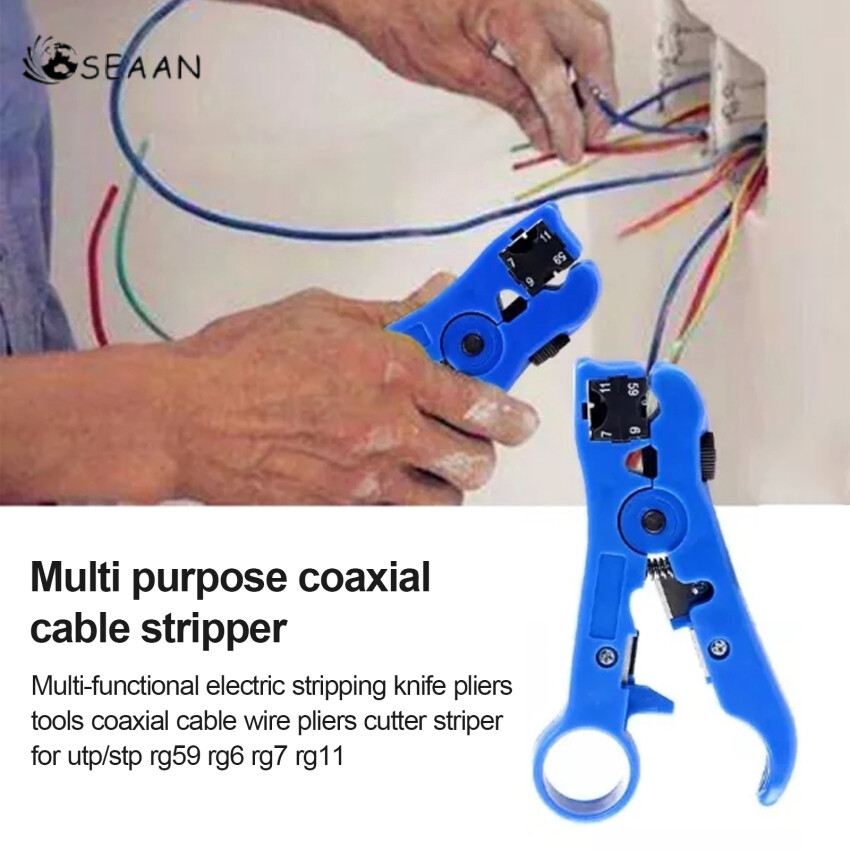 Multi-Functional Electric Stripping Pliers Tools Coaxial Cable Wire Pliers Cutter Striper For UTP/STP RG59 RG6 RG7 RG11