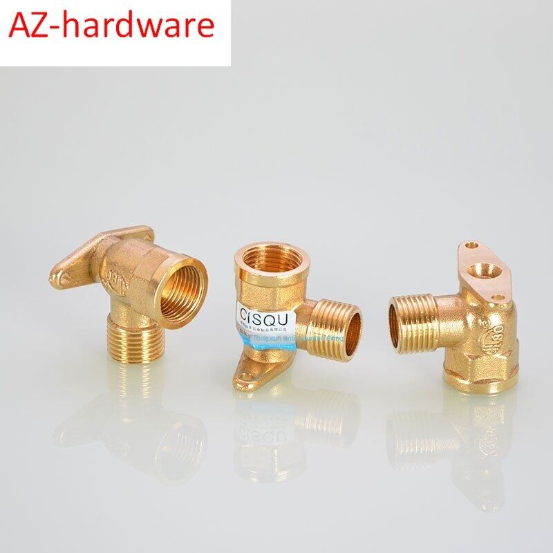 1/2 In Copper Inner Wire Elbow Double Inner Wire Inner And Outer Ribbon Base Elbow Fixed Seat Water Pipe Joint Fitting Dn15