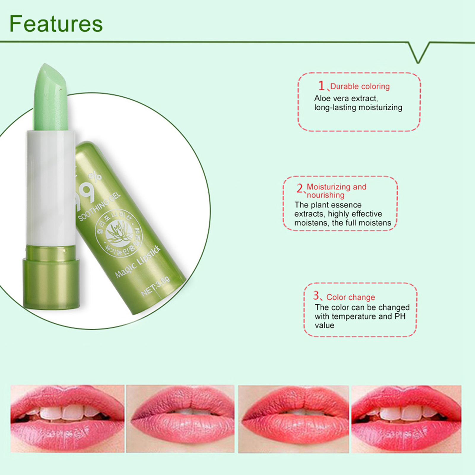 Moisturizing Lip Balm Color Changing Lip Balm Gloss Lipstick Beauty Tool for Dry Chapped Lips