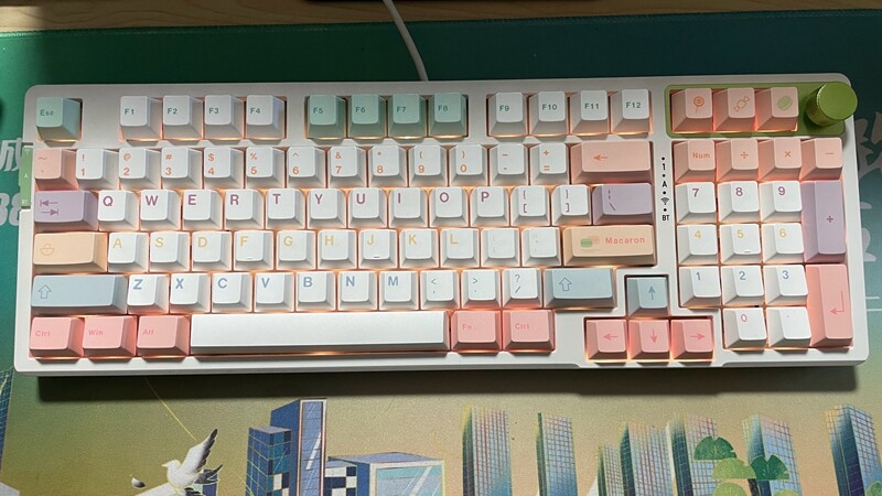 【Keycap Only】Beach Keycap Macaron Keycap 145 Keys Cherry Profile PBT Sublimation with 7u Spacebar Split space Keycaps For Cherry MX Switch Mechanical Keyboard RK61/Anne Pro 2/GK61