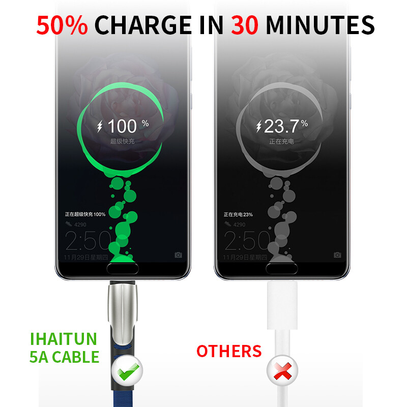 Cáp sạc nhanh vaorlo 5A cho iPhone, cáp Lightning & Micro USB & Cáp đồng bộ dữ liệu loại C cho Huawei Xiaomi Redmi, cáp sạcsamsung cho Bộ sạc Iphone