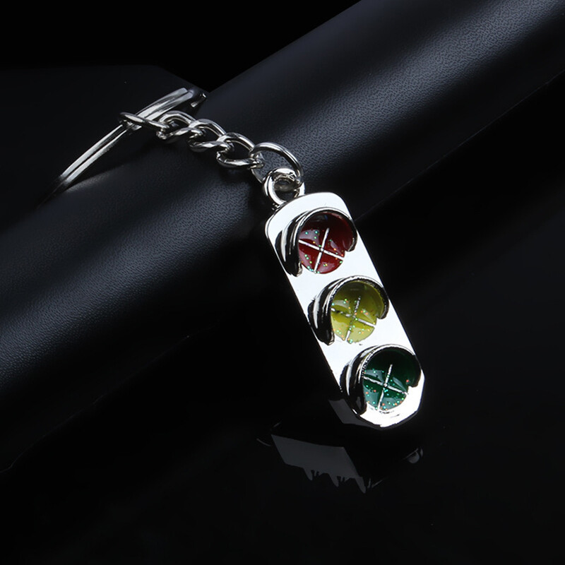 [Fortitudes] Keyring Cute Mini Traffic Light Car Key Ring Chain Motorcycle Car Key Ring Chain