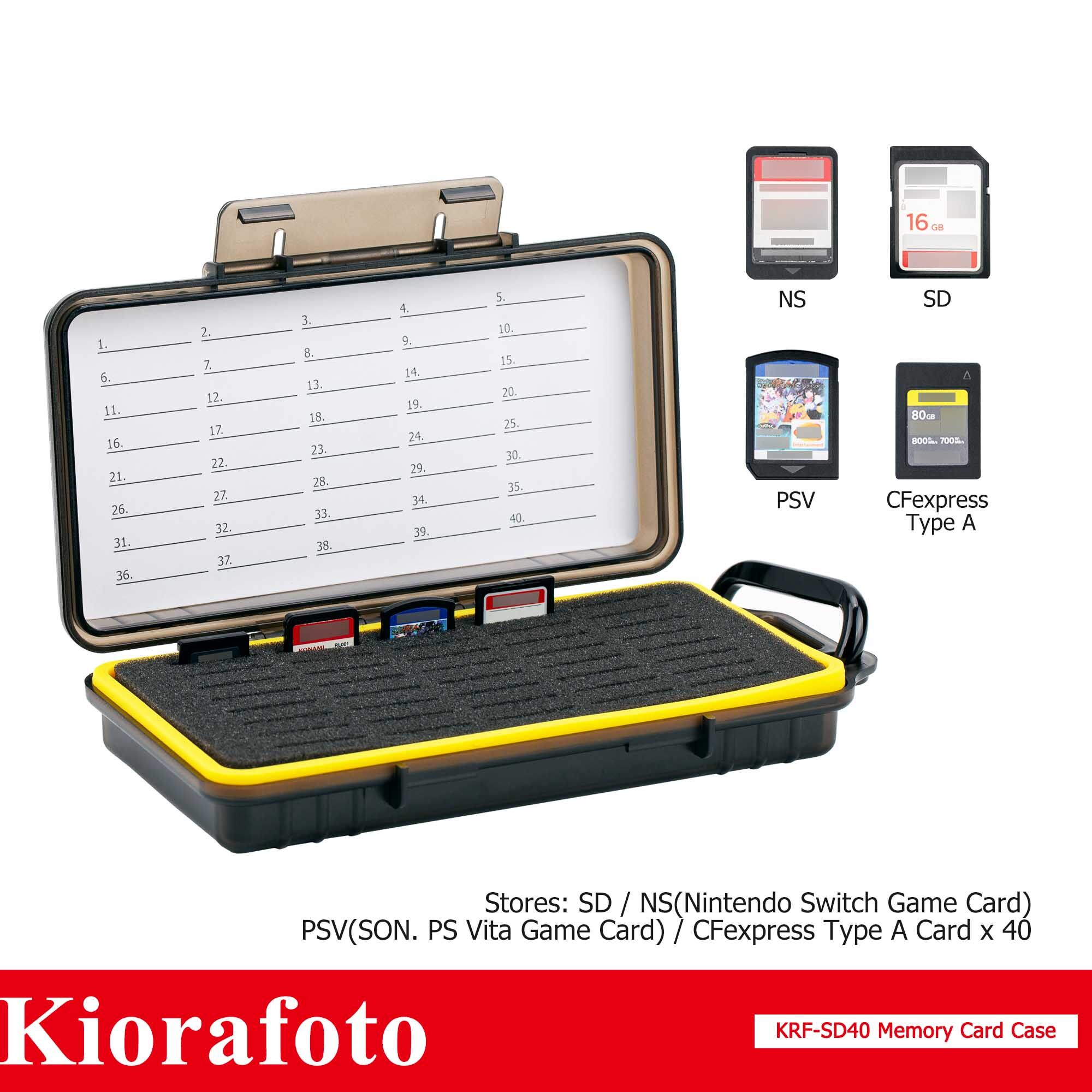 40Slots Durable Memory Card Case Holder Organizer Keeper For SD SDHC SDXC Cfexpress Type A Camera Memory Card Game Cards Storage