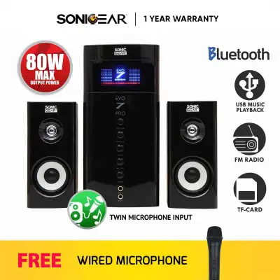 SonicGear EVO 7 Pro Bluetooth Speaker with SD Card/USB/FM/MIC Input [Free Mic]