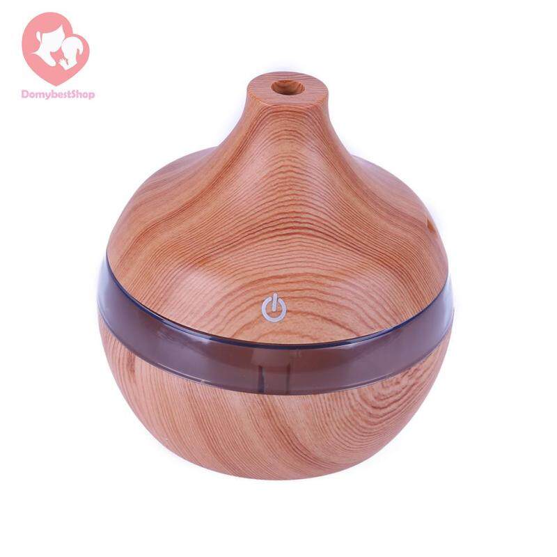 USB 300ml Humidifier Purifier Wood Grain LED Essential Oil Diffuser Singapore