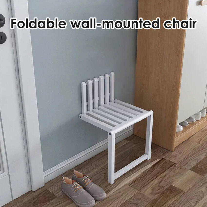 Wall Folding Chair, Wallmounted Invisible Folding Chair, Solid Wood