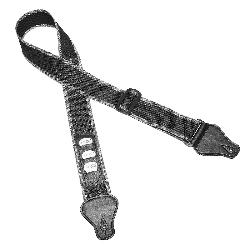 SLADE Adjustable Black Colour Guitar Strap with Plectrum Pocket for Acoustic Electric Bass Guitar