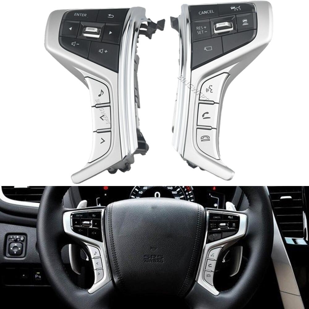 Cruise control switch steering wheel multimedia audio button for mitsubishi pajero sport 2015-2022 outlander delica l200