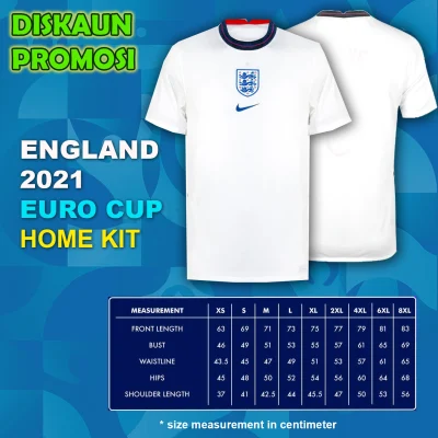 England Home Football Jersey 2021(Euro Cup) - England Bola Sepak Jersi