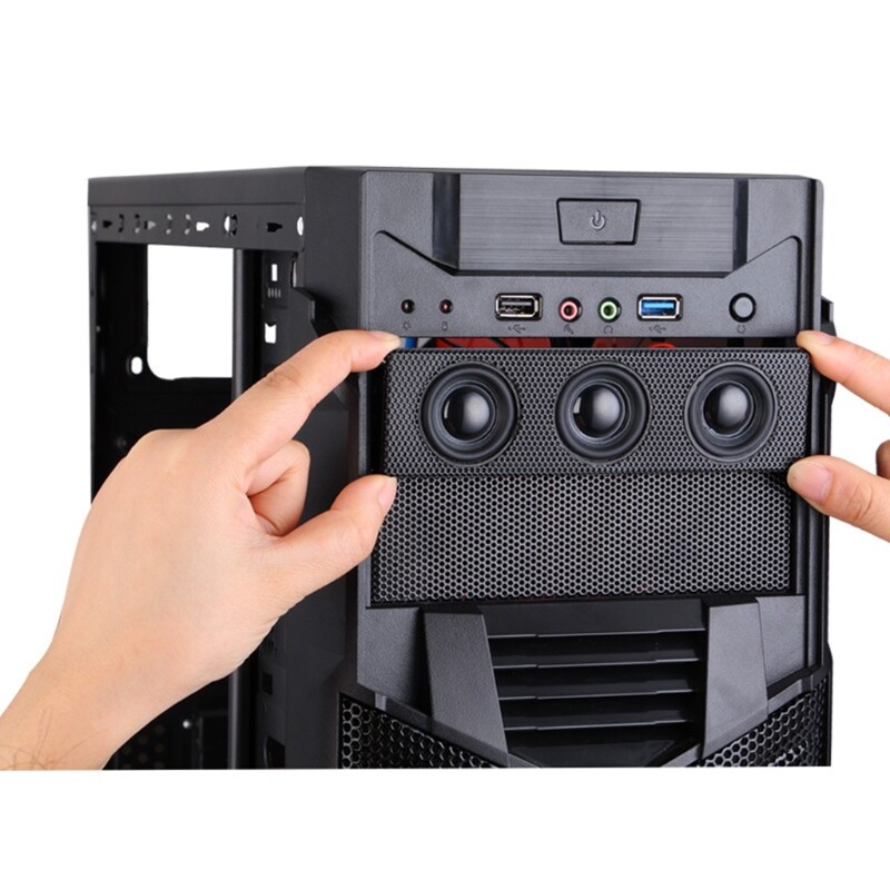 Stereo Surround Speaker PC Front Panel Computer Case Connection Built In Mini Mic Music Loudspeakers Channel Accessories
