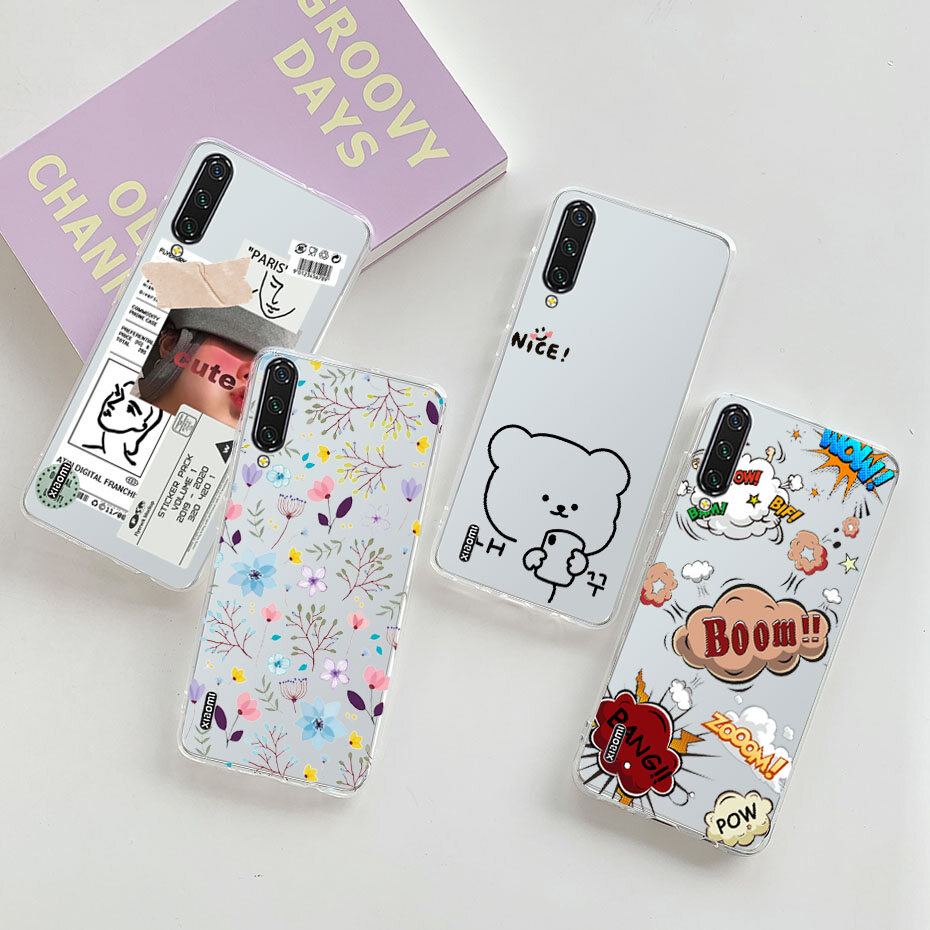 For Xiaomi Mi A3 / Mi CC9 / Mi CC9e Case Cute Painted Clear Soft Silicone TPU Back Cover Phone Case