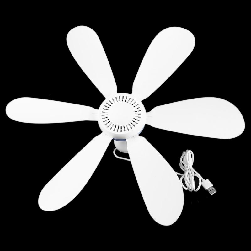 Quạt Treo Trần 6 Cánh Chạy Bằng USB, Quạt Treo Trần Có Điều Khiển Từ Xa Thời Gian Treo 4 Tốc Độ Dùng Cho Lều Cắm Trại Trên Giường