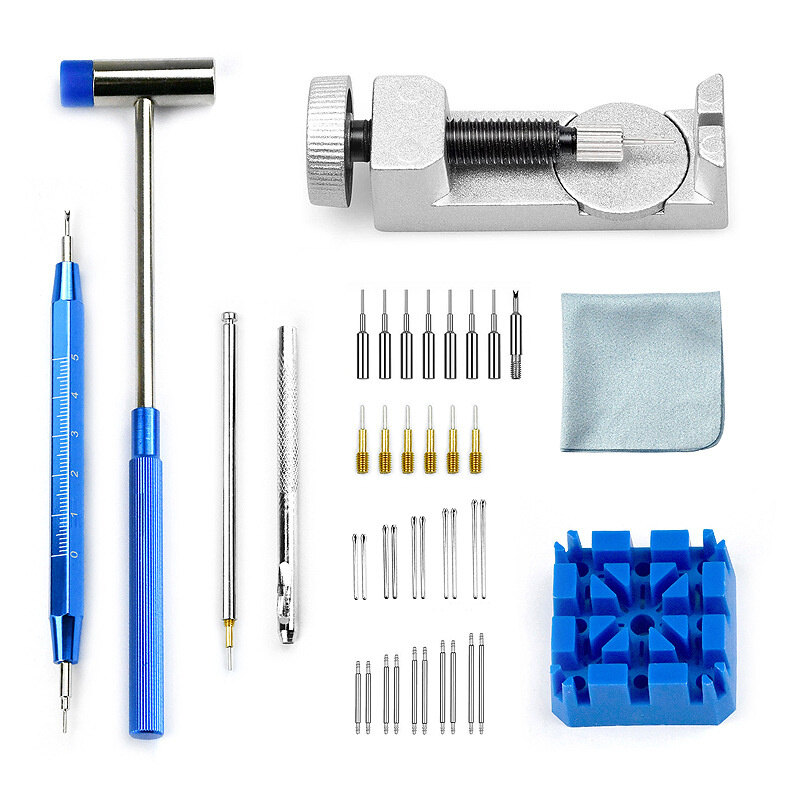 41Pcs Watch Repair Tool Kit Set Fix Battery Wrist Strap Adjust Pin Back Remover