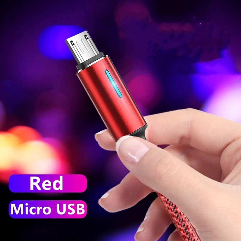 Dây Dữ Liệu Micro Sạc Nhanh Micro Type-C Cáp USB 5A LED Cho Huawei Samsung Xiaomi Android Phụ Kiện Điện Thoại Di Động Các Loại Cáp Sạc