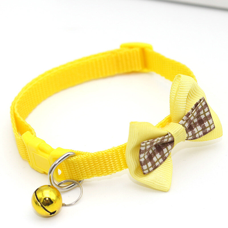 【HATELI】Pet Vòng Cổ Kẻ Sọc Thắt Nơ Vòng Cổ Chó Con Mèo