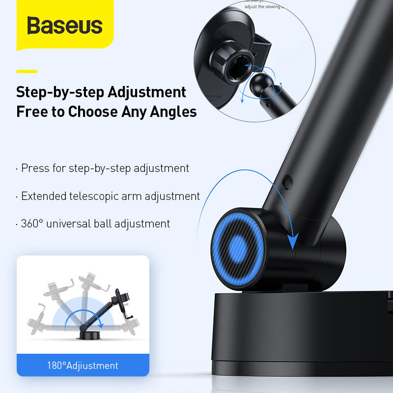 Baseus Trọng Lực Rơi Di Động Giá Để Điện Thoại Xe Núm Hút Cao Su Linh Hoạt Chân Đế IPhone 11 Pro Huawei Samsung Xiaomi Vivo Khuôn Đỡ Điện Thoại Thông Minh
