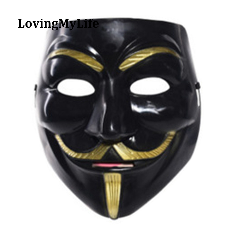 LovingMyLife PVC ใหม่ Anonymous Hacker V สำหรับ Vendetta Guy ฮาโลวีนปาร์ตี้ชุดแฟนตาซี Face Mask