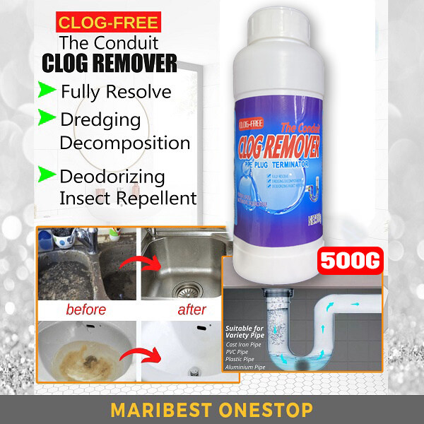 500g Clog Free The Conduit Clog Remover Terminator Toilet Pipe Plug ...