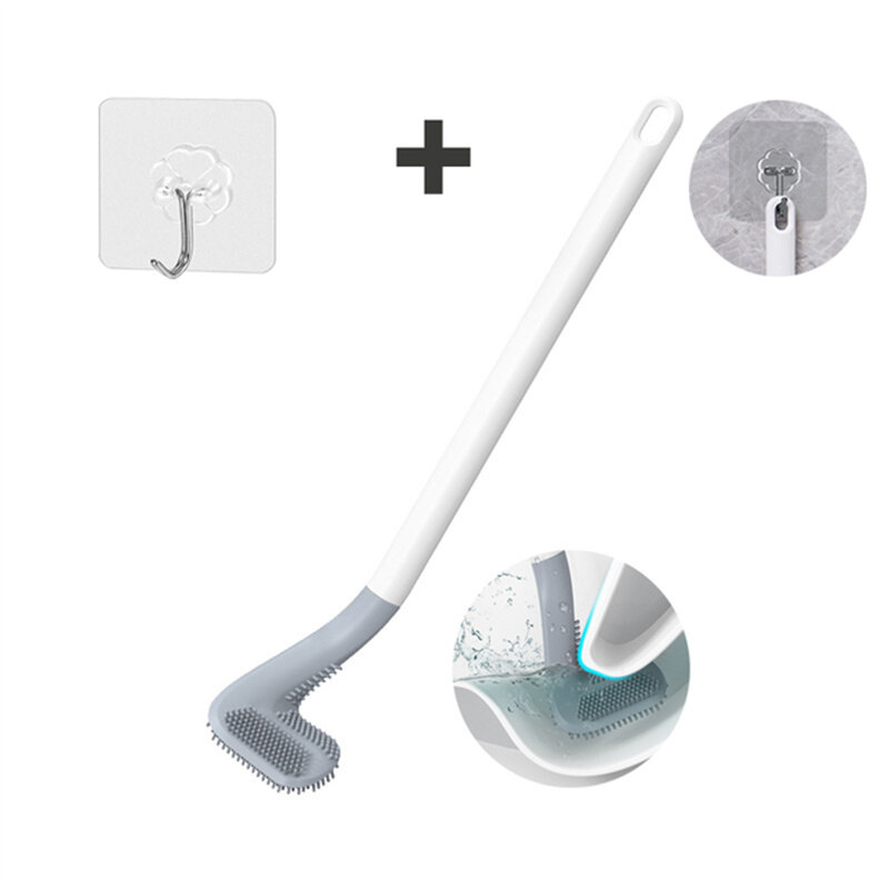 Golf Silicone Toilet Brushes Wall Mounted Long Handled Toilet Cleaner Brush Black Modern Hygienic Bathroom Accessories