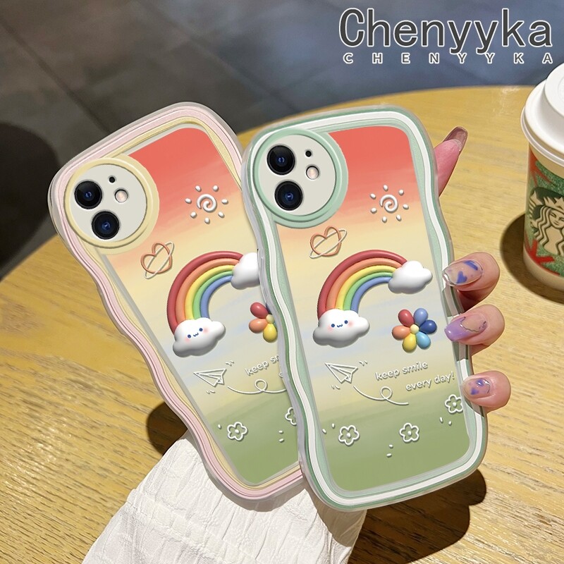 chenyyka Casing For Realme 8 Realme 8 Pro Case Cartoon Sun Rainbow Flowers Pattern Wave Border Soft Clear Shockproof Phone Cases Creative Camera Transparent Casing Silica Gel Protective Cover