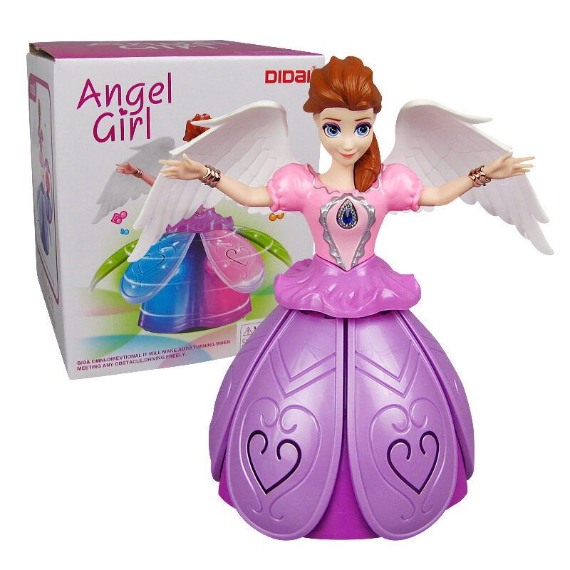 Kmoist Child Electric Toy Baby Musical Dance Rotating Toys LED Light Flashing Princess Doll Educational Toys Gift for Girls Party