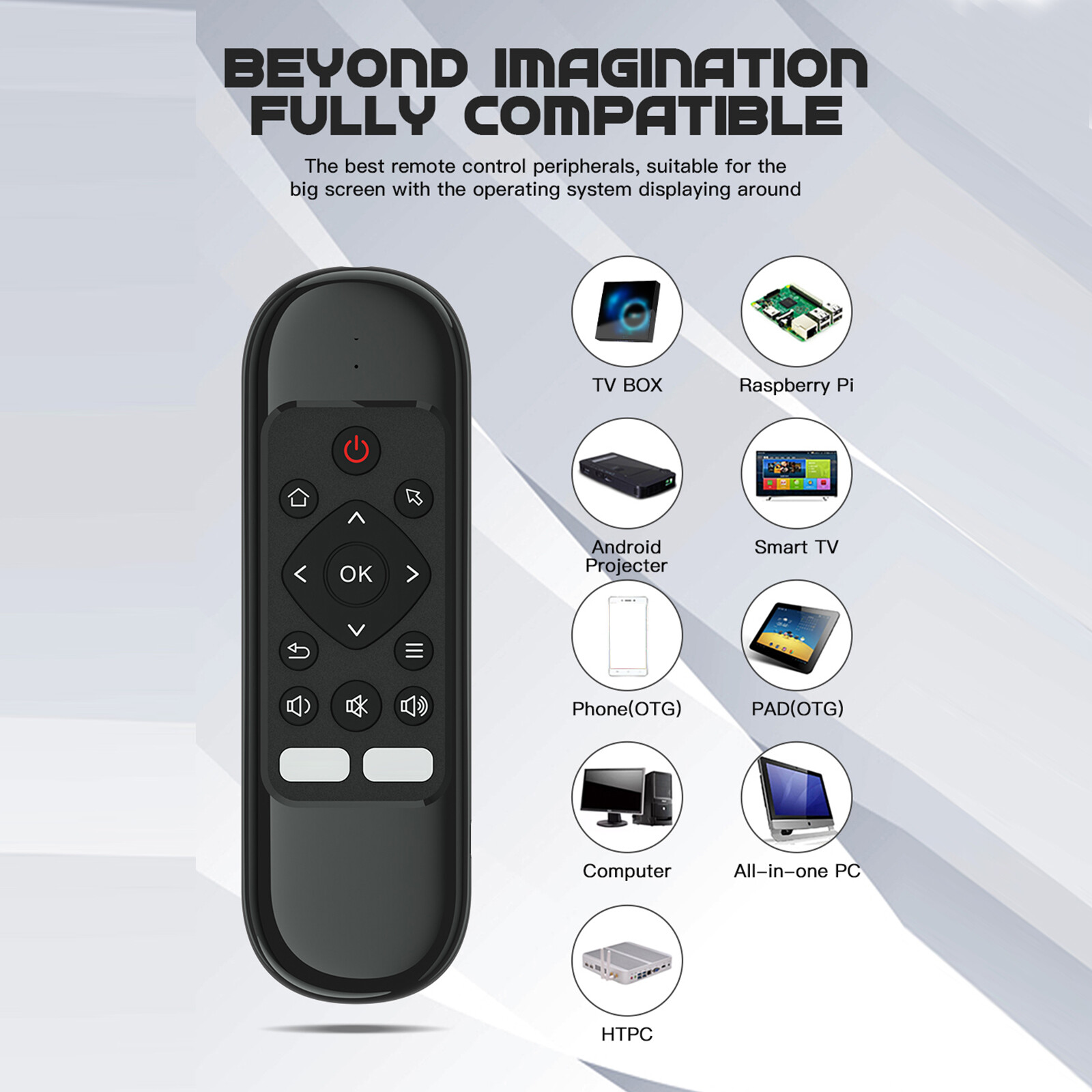 Wechip H6 Remote Control 2.4G Wireless Air Mouse Mini Keyboard IR Control Gyro Sensing Smart Remote Control Rechargeable for Game Android TV Box Mini PC Docooler