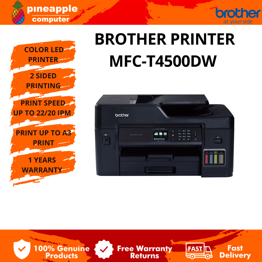 Brother MFC-T4500DW Ink Tank Printer Fax / Print / Scan / Copy | Lazada