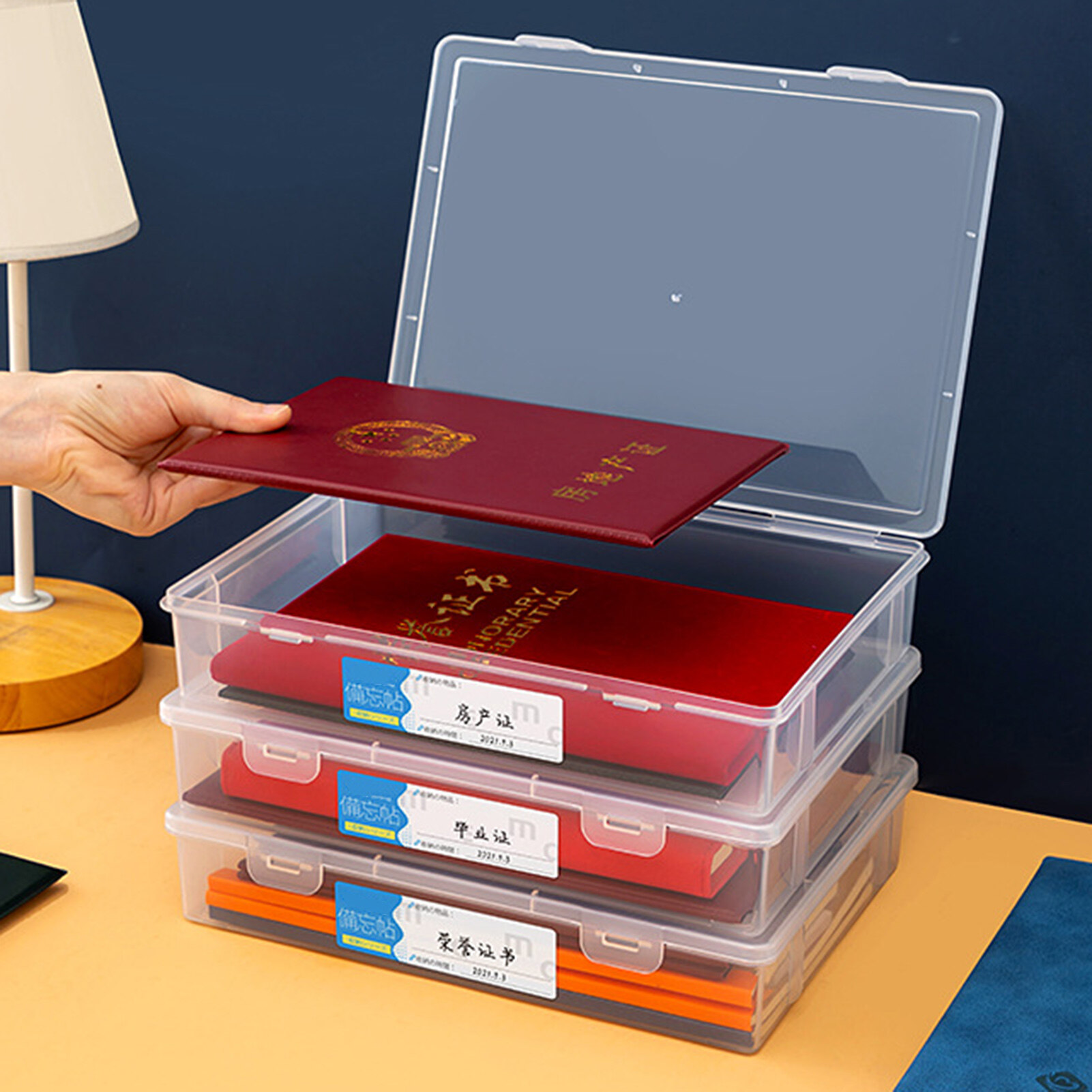 Mandari A4/A5 tài liệu lưu trữ trường hợp thiết kế có khóa chống bụi PP rộng ứng dụng tập hồ sơ giấy lưu trữ trường hợp