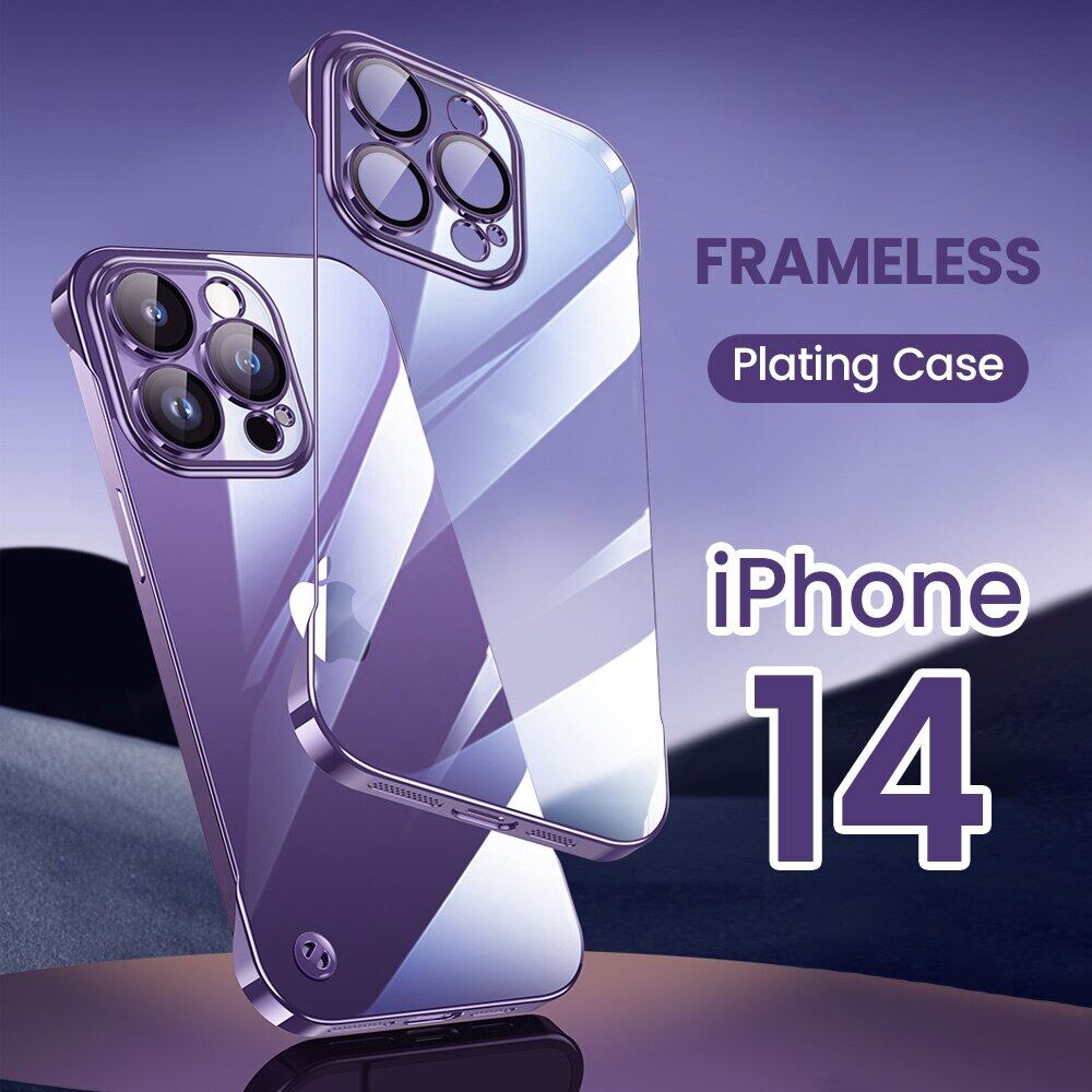 Ốp Điện Thoại Mạ Trong Suốt Không Khung Cho iPhone 14 13 12 Pro Max 13Pro