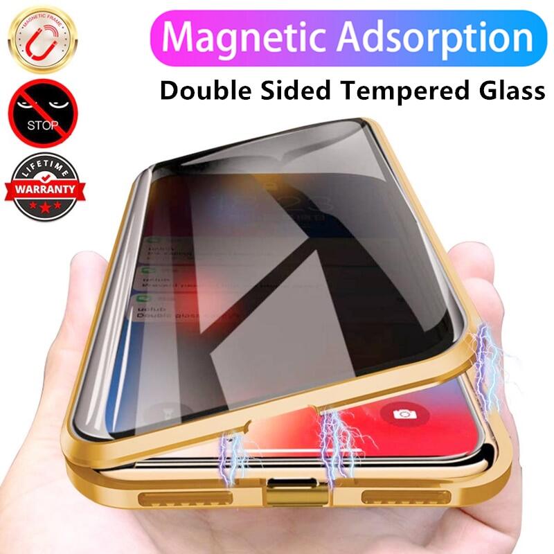 Magnetic Privacy Glass Case for IPhone 12 Pro Max 11 Pro Max 6S