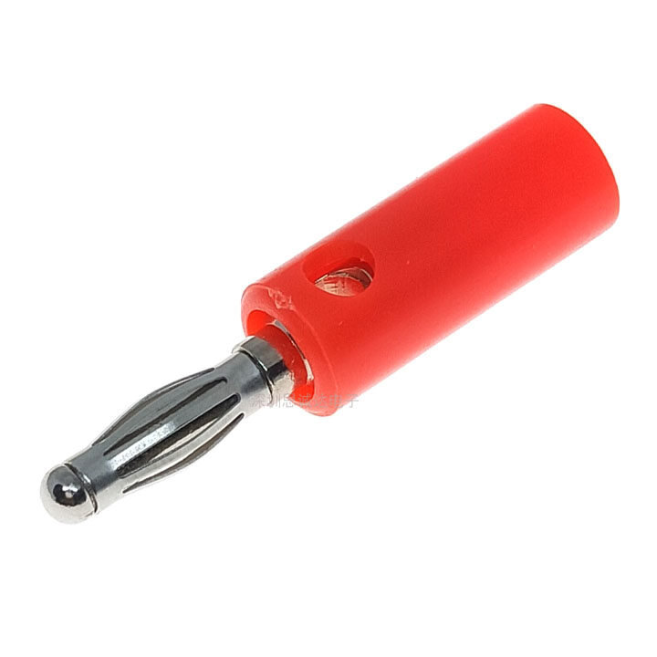 Combo 1 Jack Bắp Chuối 4mm Và 1 Đầu Jack JS910 Ngắn - Màu Đỏ