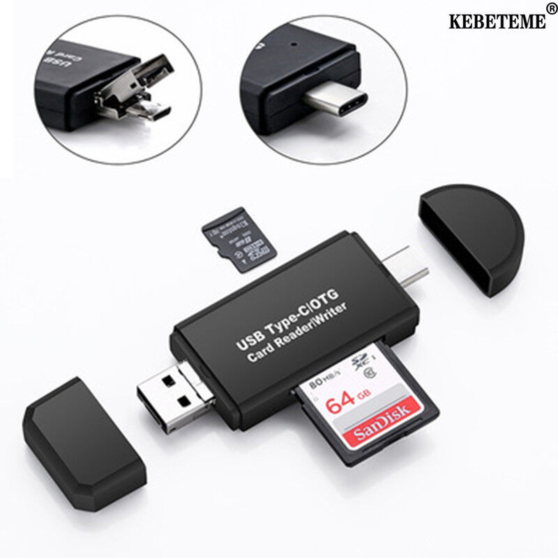 3 In 1 Type C Micro USB OTG Card Reader High Speed USB 2.0 Universal OTG TF For Android Computer Extension Headers