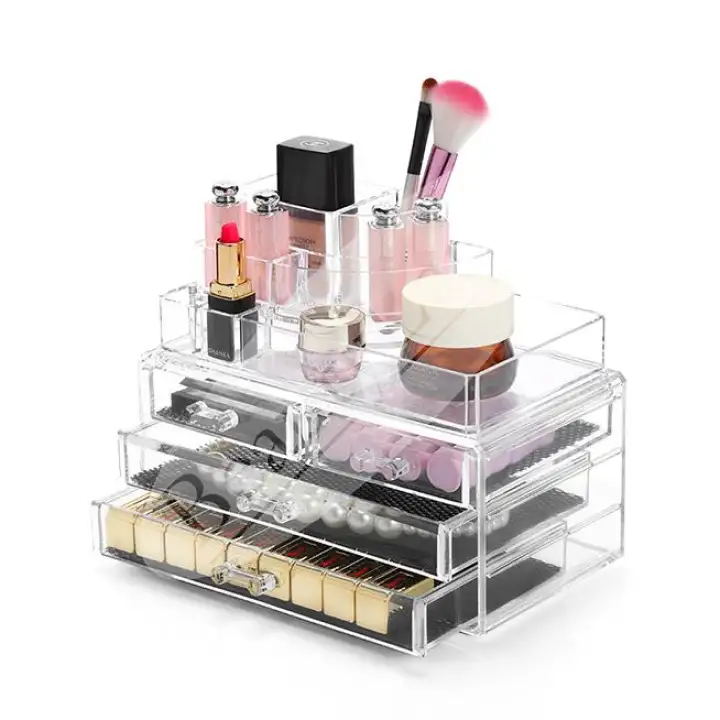 Beautyland 4 Layers Clear Acrylic Cosmetic Storage Drawers Make Up