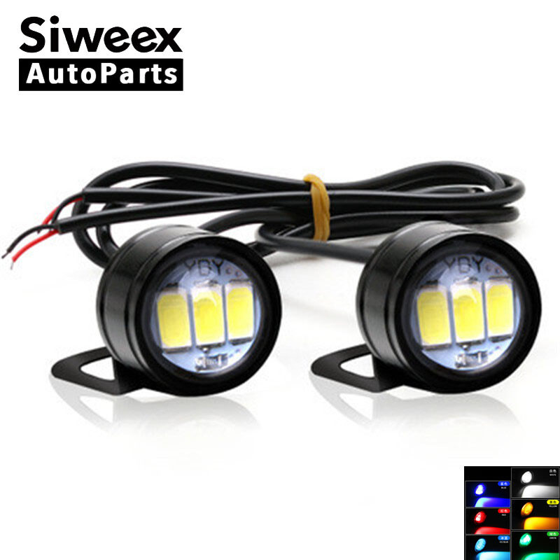 2 pcs 3smd 5730 eagle eye led reverse backup light drl daytime running light signal bulb fog lamp for motorcycle white 12v
