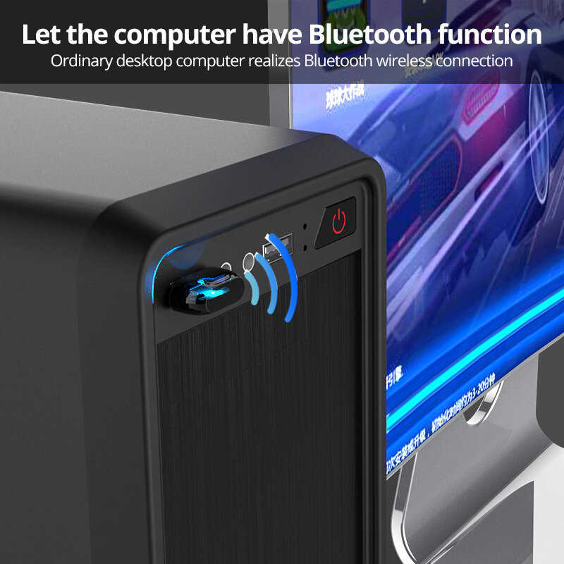 FONKEN Bộ Chuyển Đổi Bộ Thu Phát Bluetooth Không Cần Trình Điều Khiển Mới Bộ Chuyển Đổi WIFI Hai Trong Một 5.0 Tai Nghe Bàn Phím Bộ Chuyển Đổi Bluetooth Không Dây USB Cho Máy Tính Để Bàn, Hỗ Trợ Kết Nối Đồng Thời Của Nhiều Thiết Bị, Tương Thích