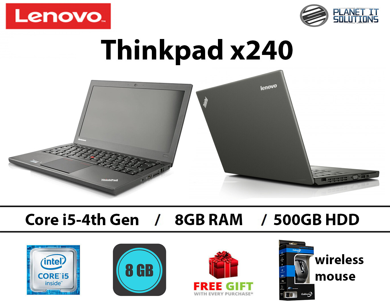 LENOVO X240 Intel core i5-4TH GEN 8GB RAM 500 GB HDD 12.5 INCH Malaysia