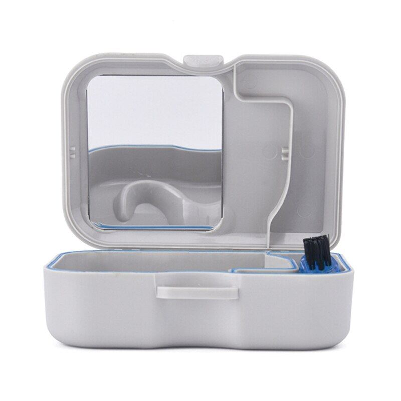 Denture Bath Box Organizer Dental False Teeth Storage Container Cleaning Cases Artificial Tooth Care Oral Hygiene For Elder
