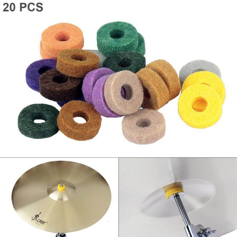 20 cái/lốc Đầy Màu Sắc Cái Chập Chả Cảm Thấy Miếng Lót Bộ Gõ Bộ Phụ Kiện Bảo Vệ Đệm cho Trống Lát