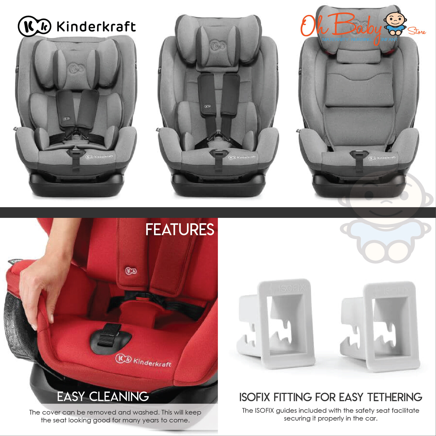 Kinderkraft MYWAY Baby Child Safety Car Seat 0-36 kg RWF 0-18 kg